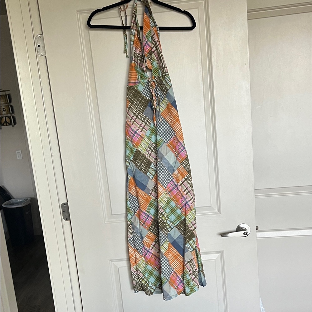 Urban Outfitters Multicolor Plaid Backless Dress